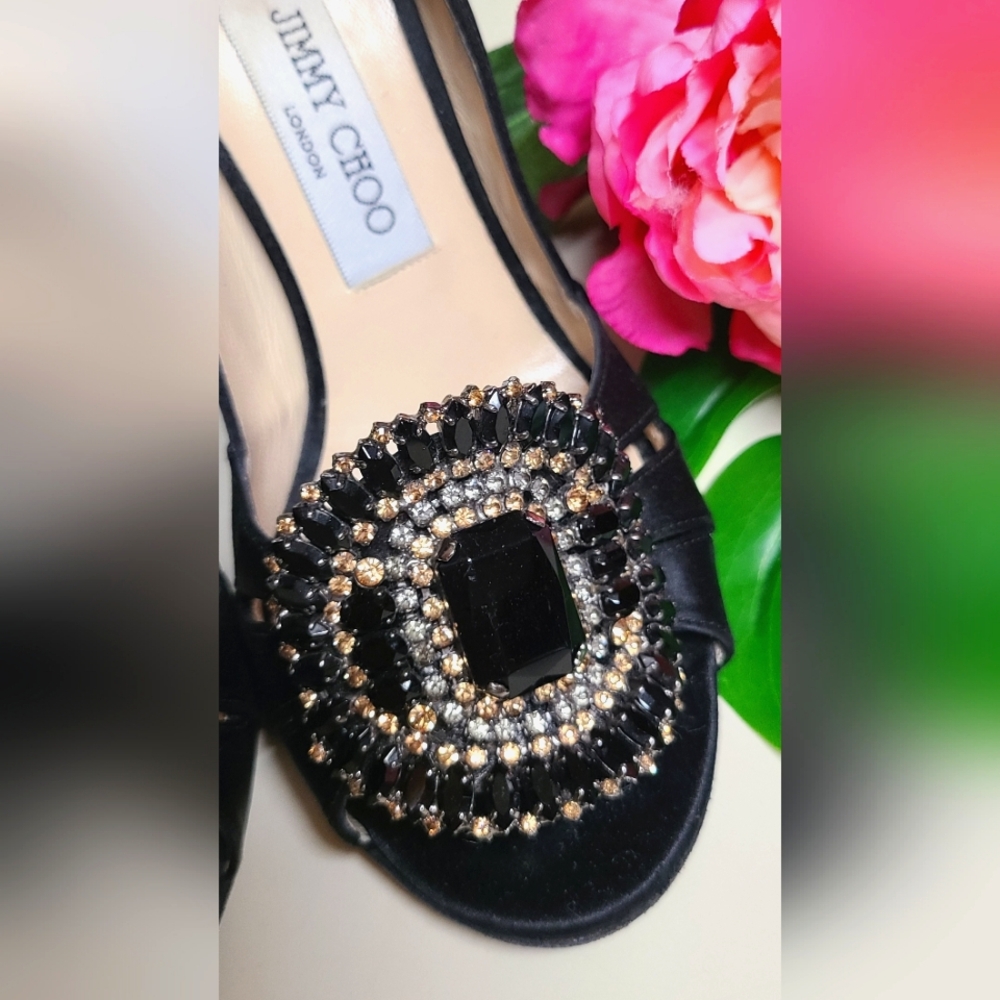 Jimmy Choo Black Heels with Embellished Detail